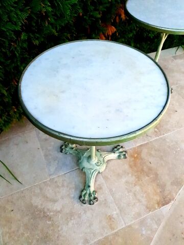 Pair of bistro gueridon late 19th century early 20th