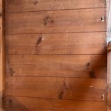 Mirror with golden mercury parquet signed david frame wood and stuck