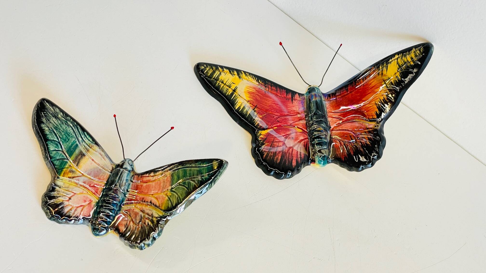 Vintage ceramic wall butterflies