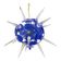 Blue Murano Style Glass Sputnik Gold Candlestick