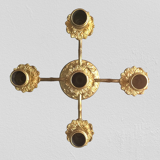 Pair of art-deco candlesticks five lights with removable light arms ~ golden regulates ~ 1930s