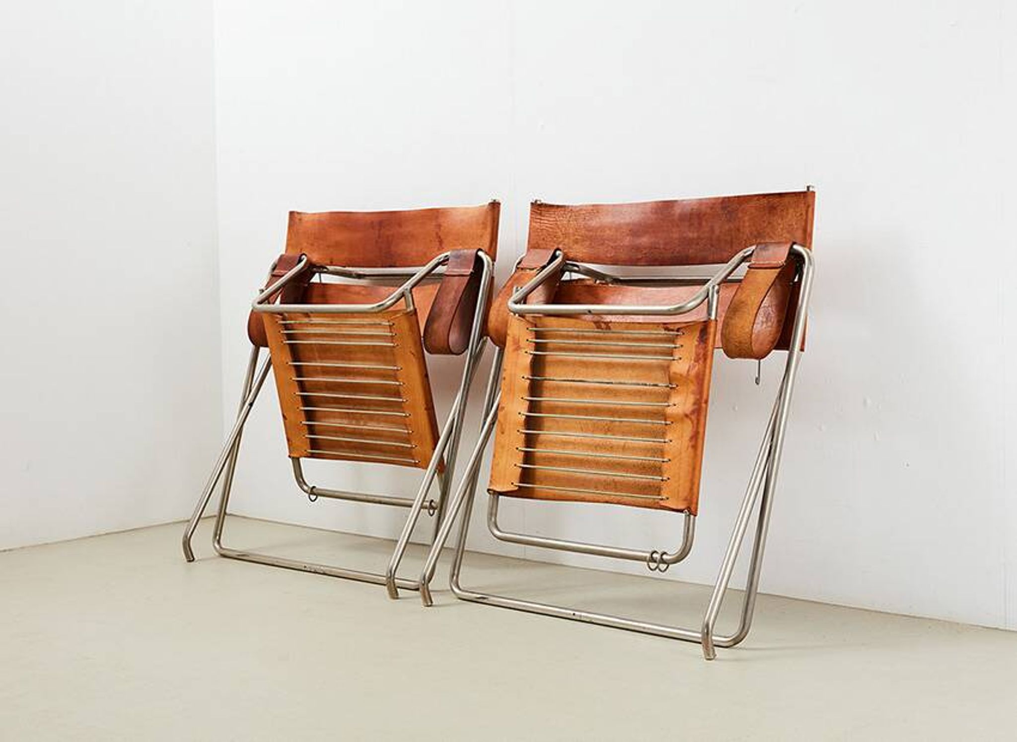 Marcel Breuer Pair of D4 Folding Chairs for Tecta Germany 1926/1970s