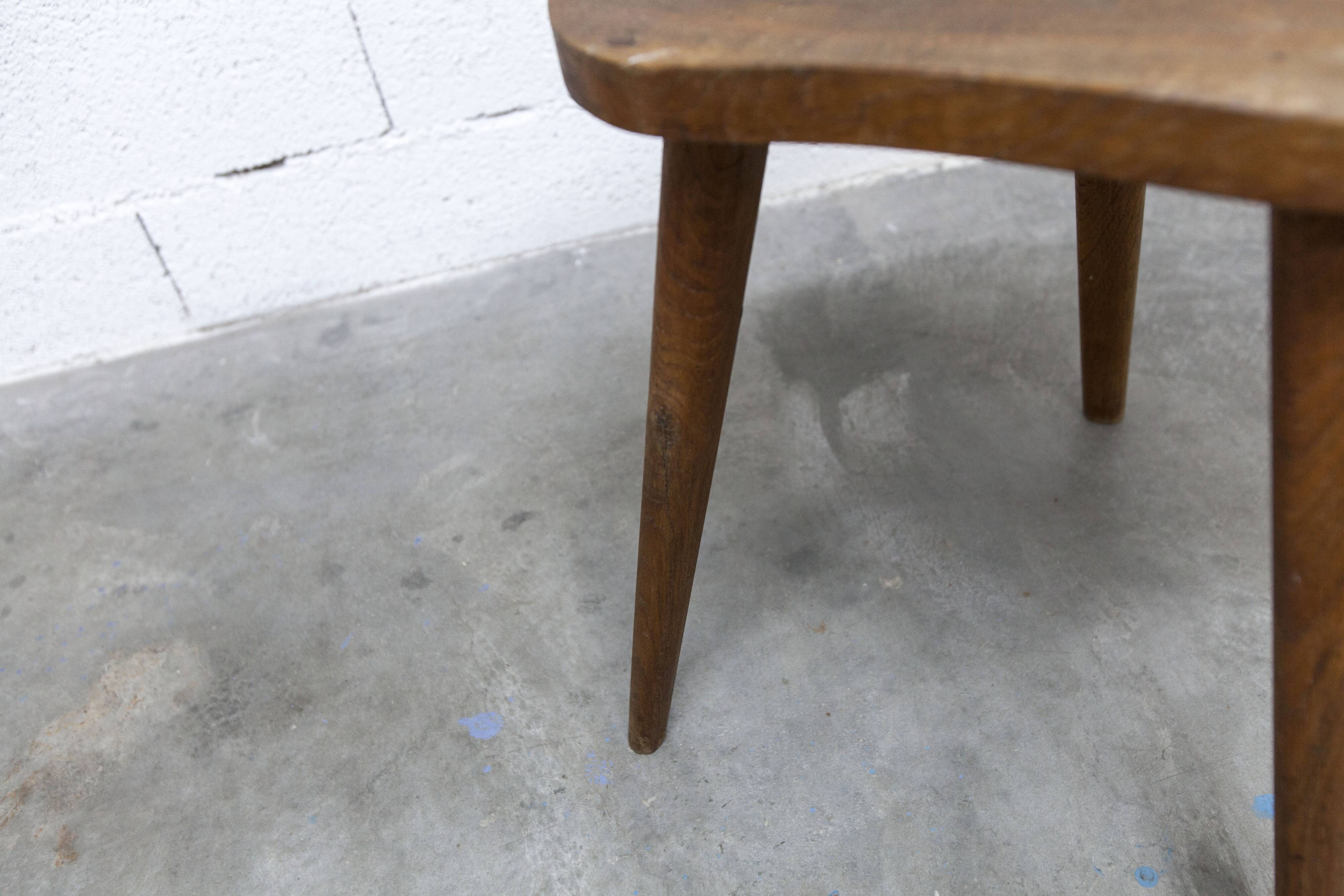 Tabouret tripode 1960 artisanal h43cm