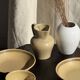 Lot de 2 assiettes creuses en grès liseré brun et marron D21,5