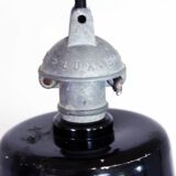 Black enamelled metal suspension, industrial lamp