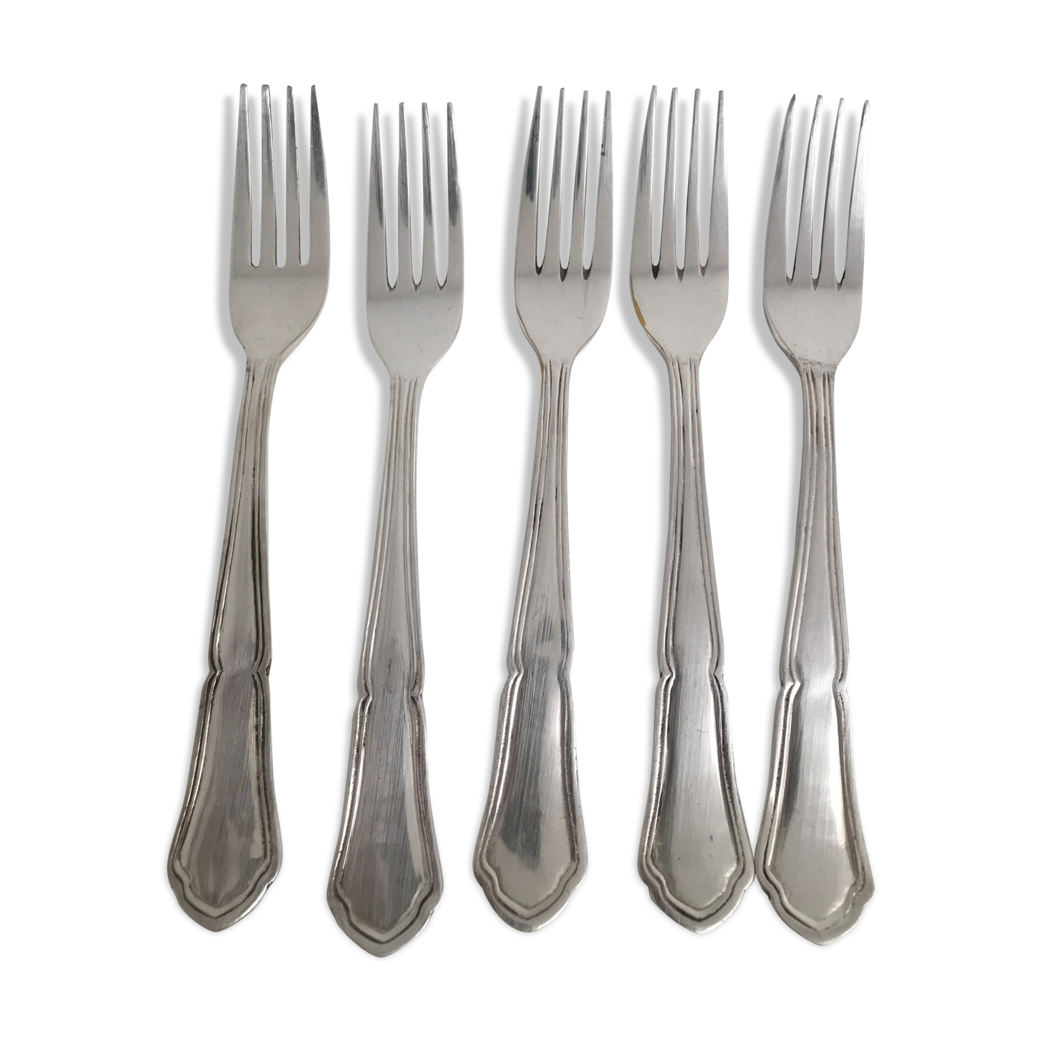 5 Small vintage metal silver forks