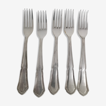 5 Small vintage metal silver forks