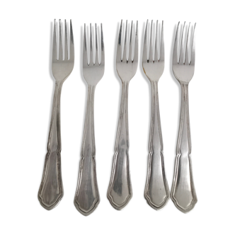 5 Small vintage metal silver forks