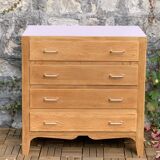 Commode vintage chêne brut massif 1950