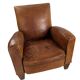Paire de fauteuils club en cuir patiné – années 1940/50