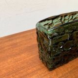 Swedish brutalist glass vase from the mid-century by Göte Augustsson for Ruda, 1960s.