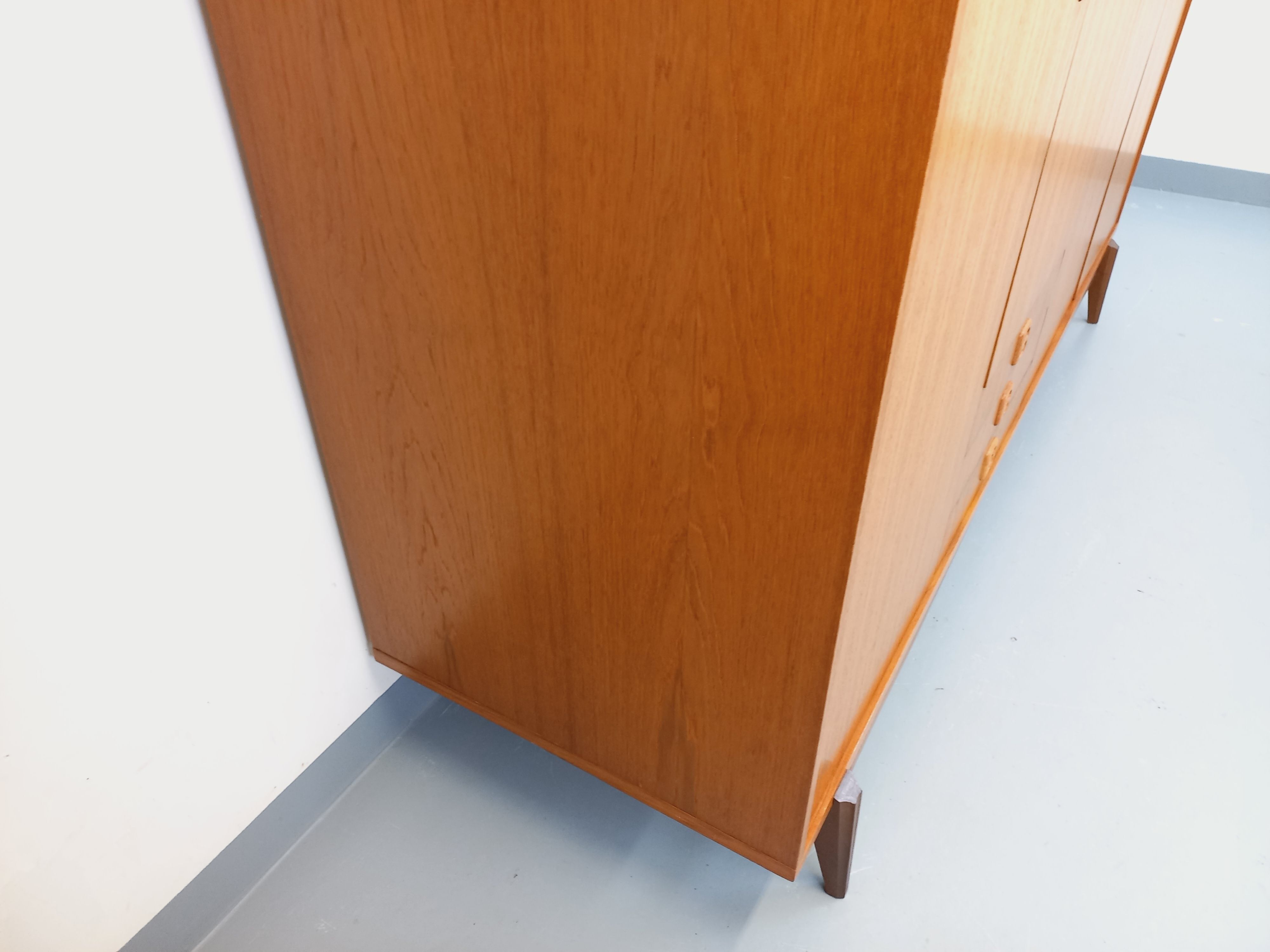 Vintage Scandinavian teak wardrobe from the 1960s.