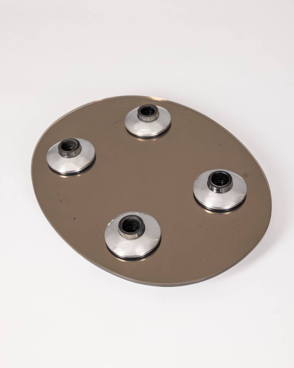 Applique plafonnier vintage années 60 en verre 4 lumieres design italien