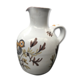 Former ceramic pitcher white decor birds painted