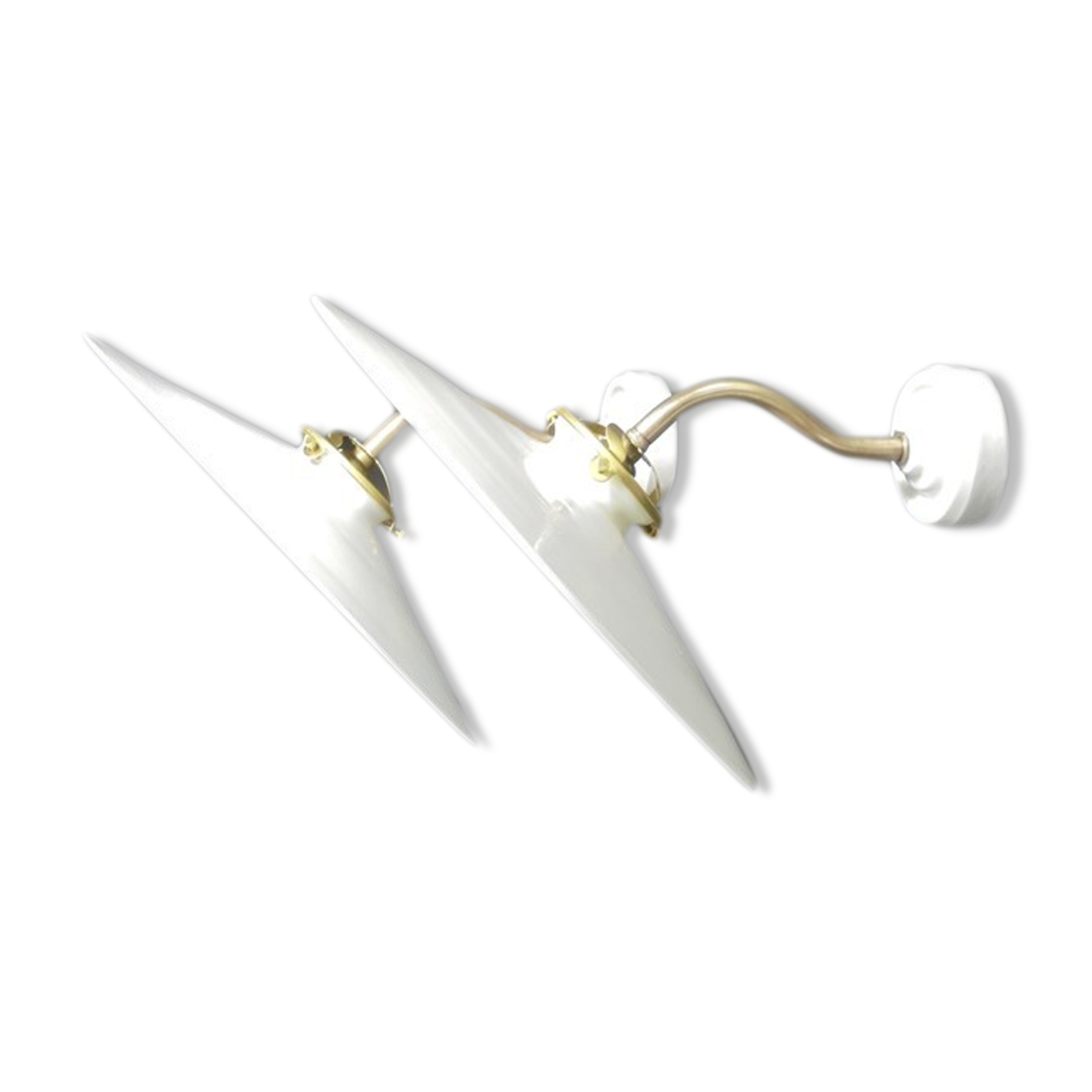 Pair of opaline wall lamps