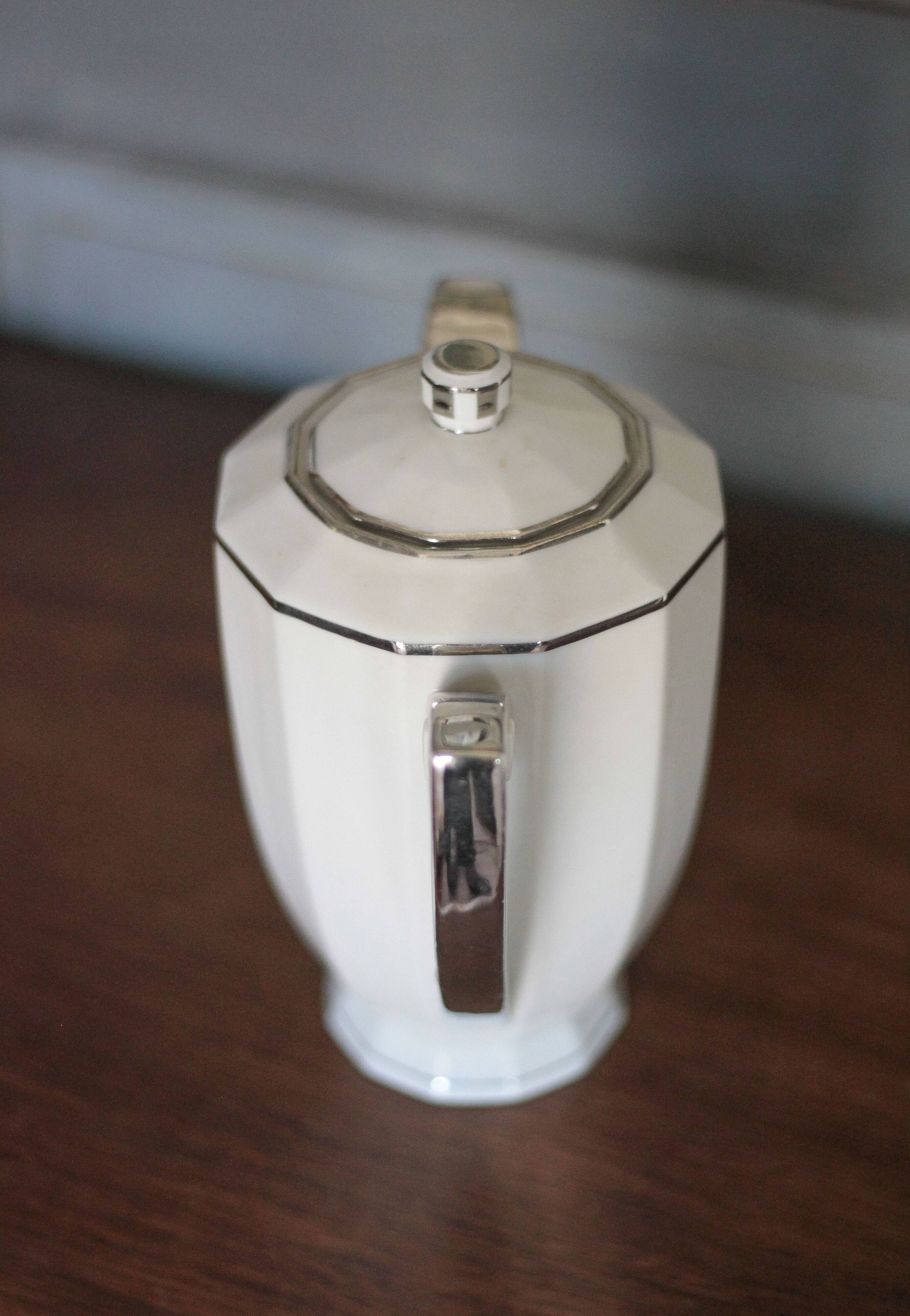Art Deco porcelain teapot, porcelain coffee pot, kitchen