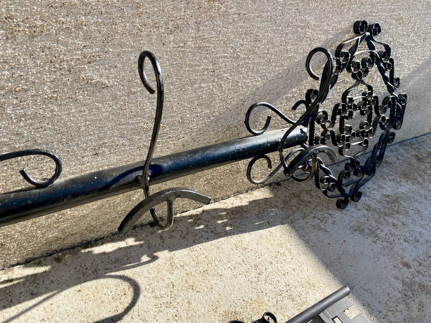 Key-shaped key holder and coat rack set, wrought iron