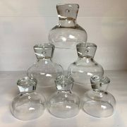 6 large bubble coupe glasses with a foot in the Kosta Boda style.