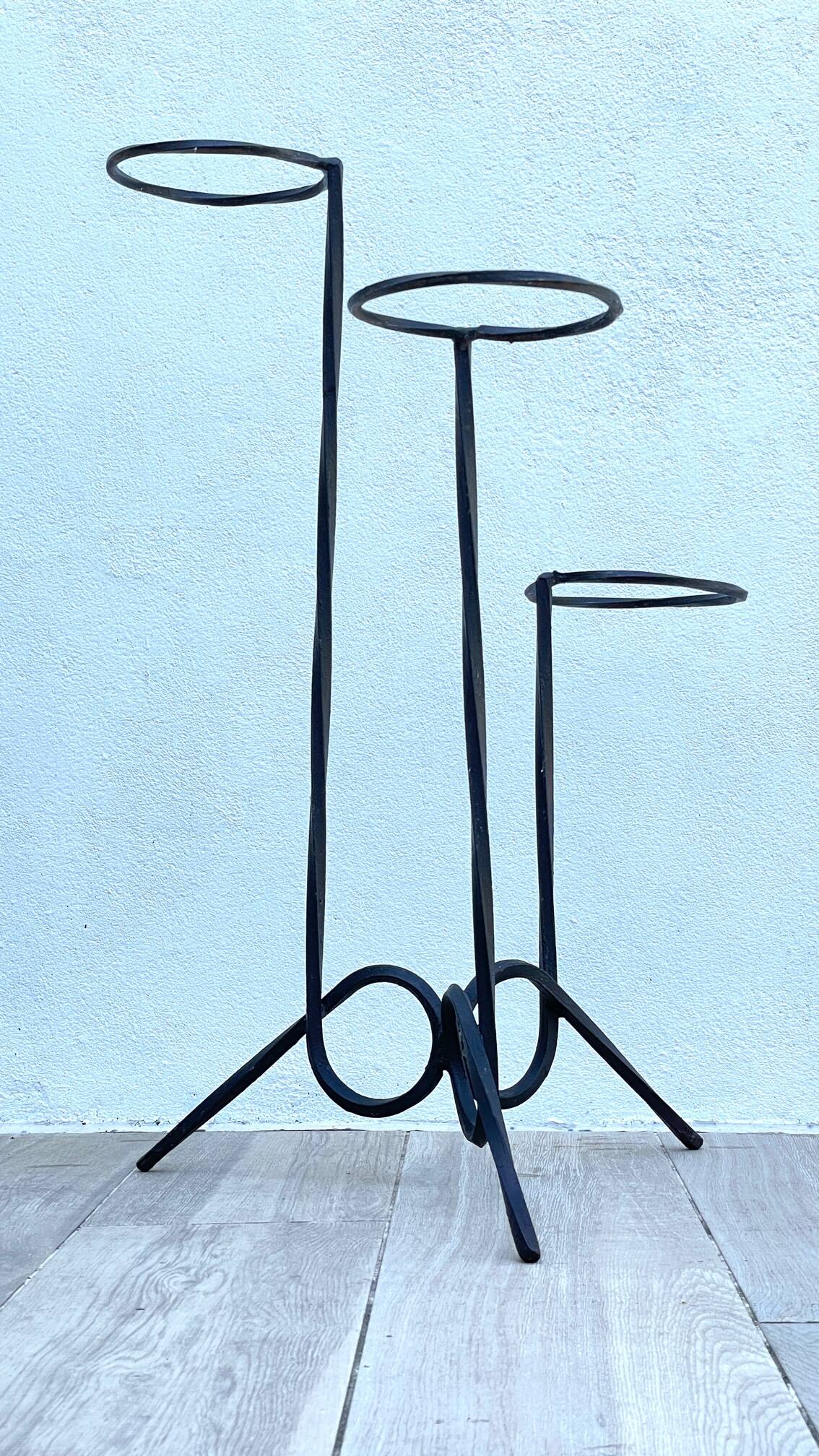 Vintage geometric steel plant holder