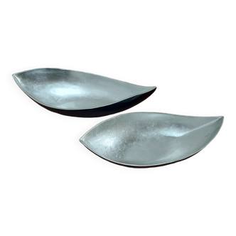 Set of 2 lacquered wooden empty pocket boxes