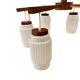 Scandinavian six-arm chandelier made of teak wood, Denmark, 1970s.