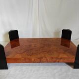 Elm magnifying glass low table circa 1980