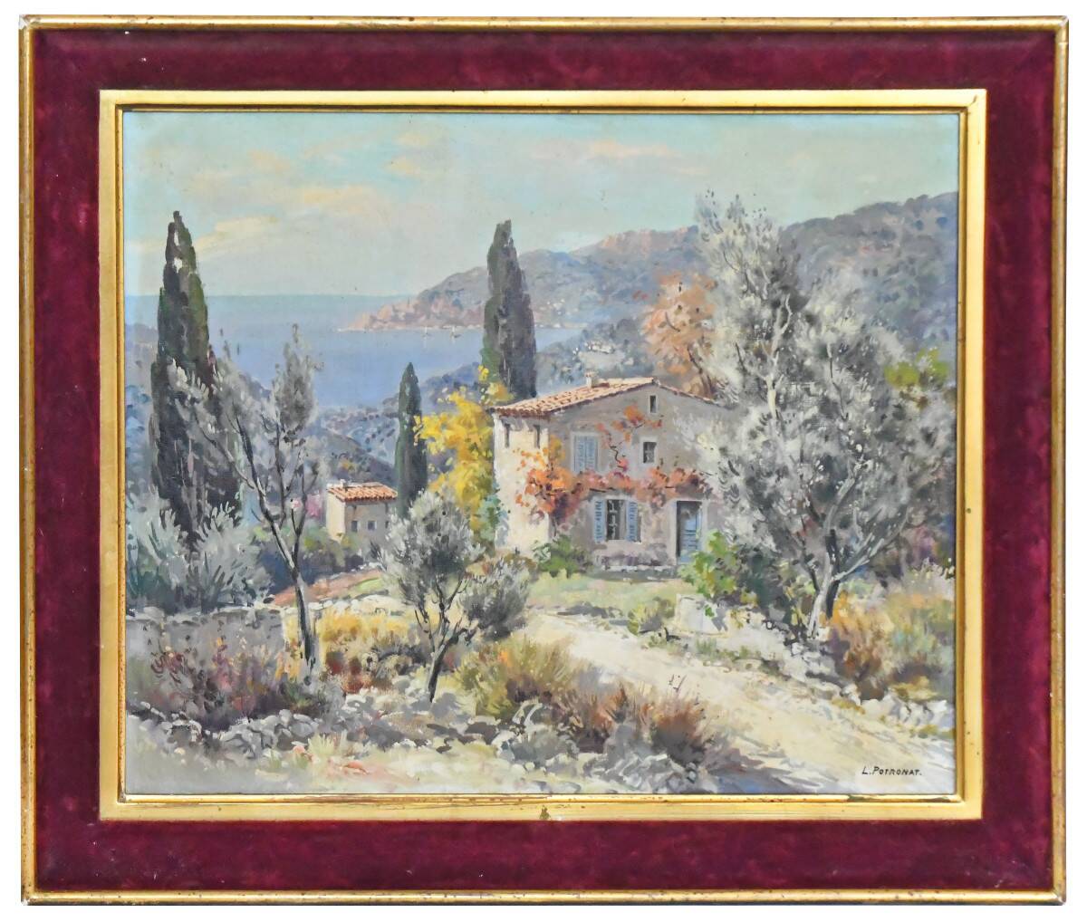 Lucien POTRONAT (1889-1973) "Landscape of the Côte d'Azur" Oil on canvas