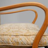 Art Deco side chair in beech wood, France 1940s