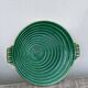 Round art deco green ceramic dish