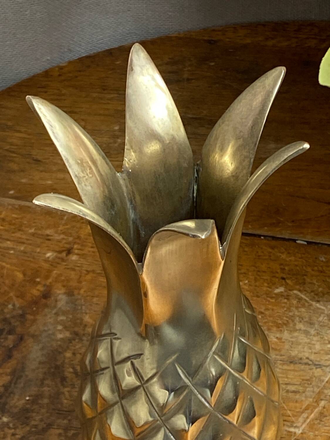 Pineapple vase in solid brass