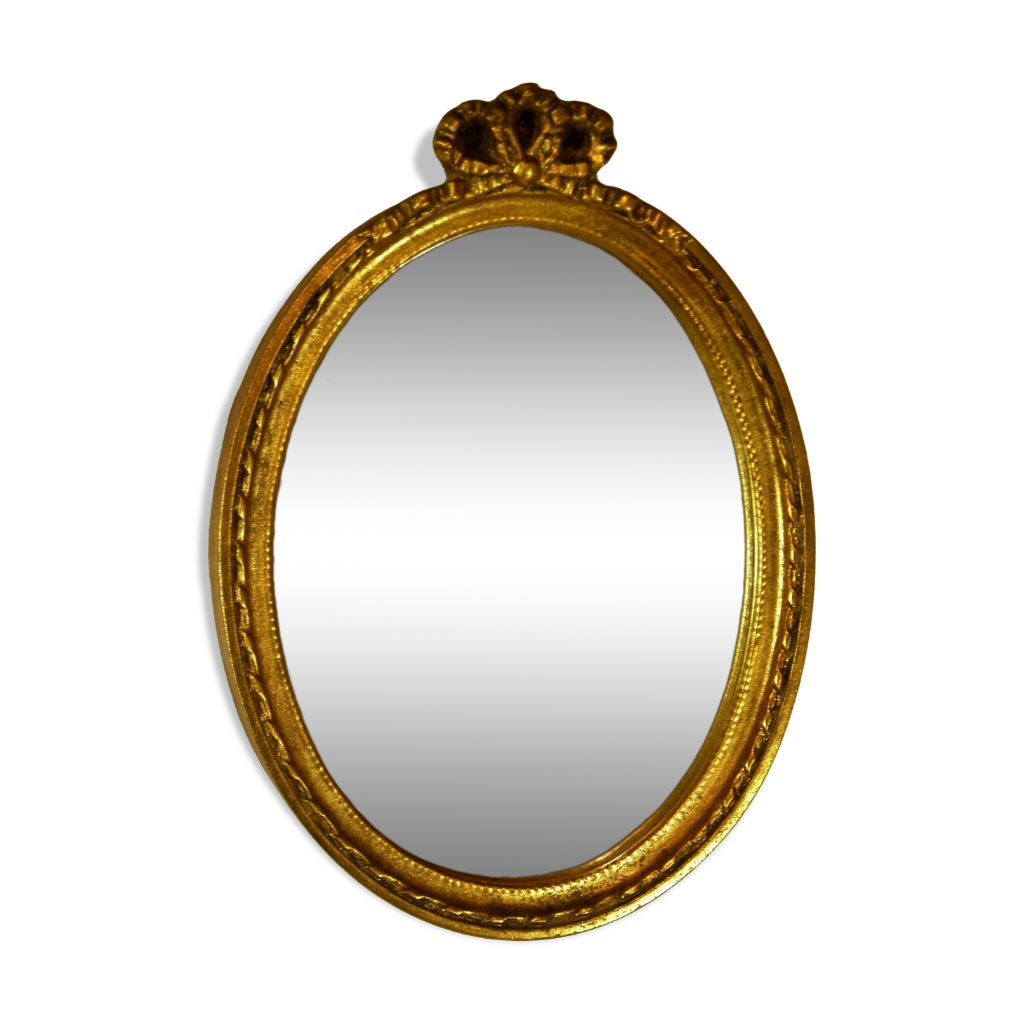 Oval mirror gold frame 28 x 20 cm