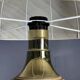 Large midcentury pencil reed rattan bamboo mushroom table lamp, 1970s