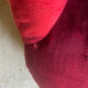 Small old Napoleon III toad sofa in red velvet