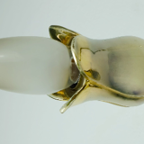 Mid century 2-light ceramic and brass sconce 1950s