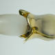 Mid century 2-light ceramic and brass sconce 1950s