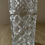 Vintage vase in chiseled Bohemian crystal and brass