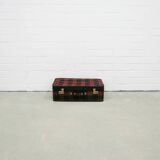 Vintage red checkered suitcase