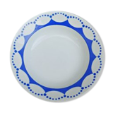 Plat creux bleu et blanc signé Saint Amand