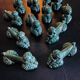 12 green ceramic cutlery holders