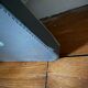 Large grey leather mirror