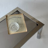 Chrome metal and smoked glass coffee table, 1970.