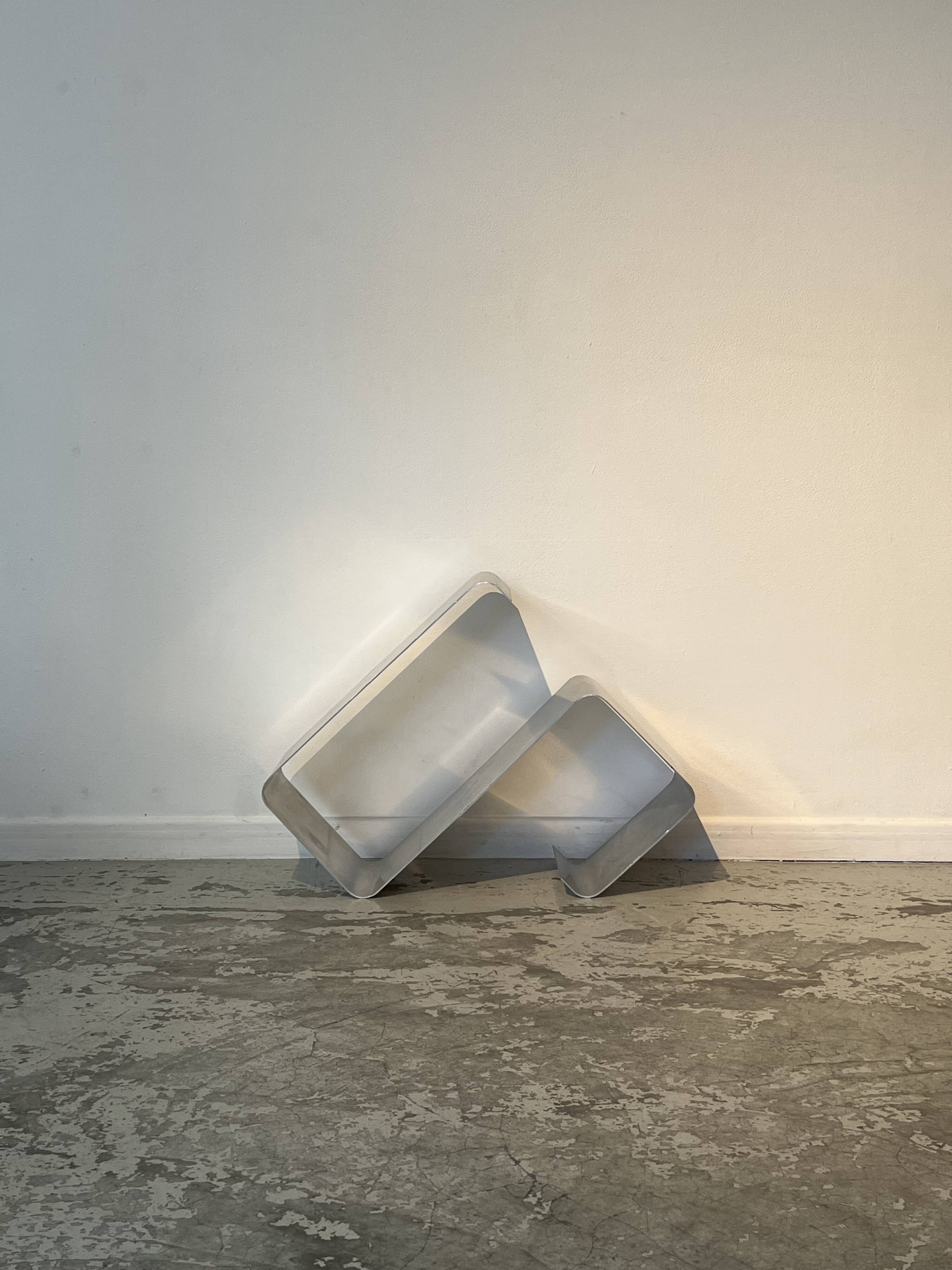 Ensemble d'étagères murales ZigZag par Joëlle Ferlande & François Monnet pour Kappa Uginox années 1970