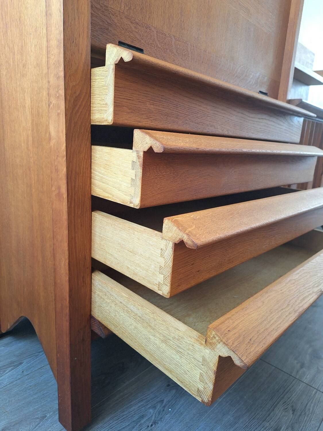 Guillerme et Chambron high sideboard, bar buffet, vintage secretary