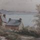 Framed watercolour under glass signed B. Lavenan Breton Painter Made In France