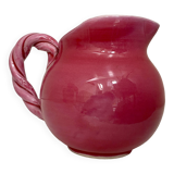Petit pichet ou pot à lait ancien en céramique rose Vallauris