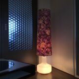 Mid-Century Pink & White Glass Floor Lamp