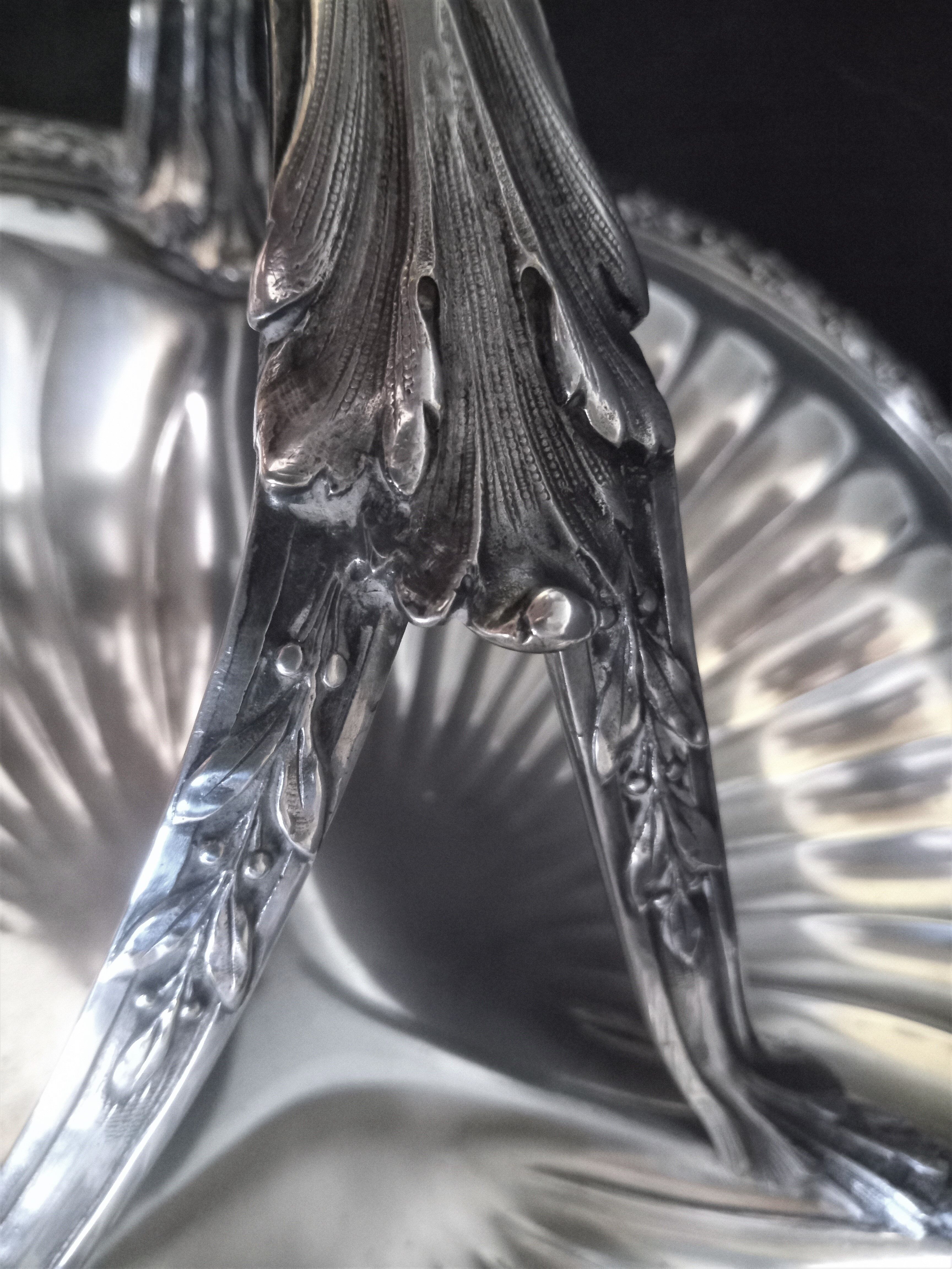 Servant on feet in silver metal louis XV style, goldsmith Victor Saglier 1897