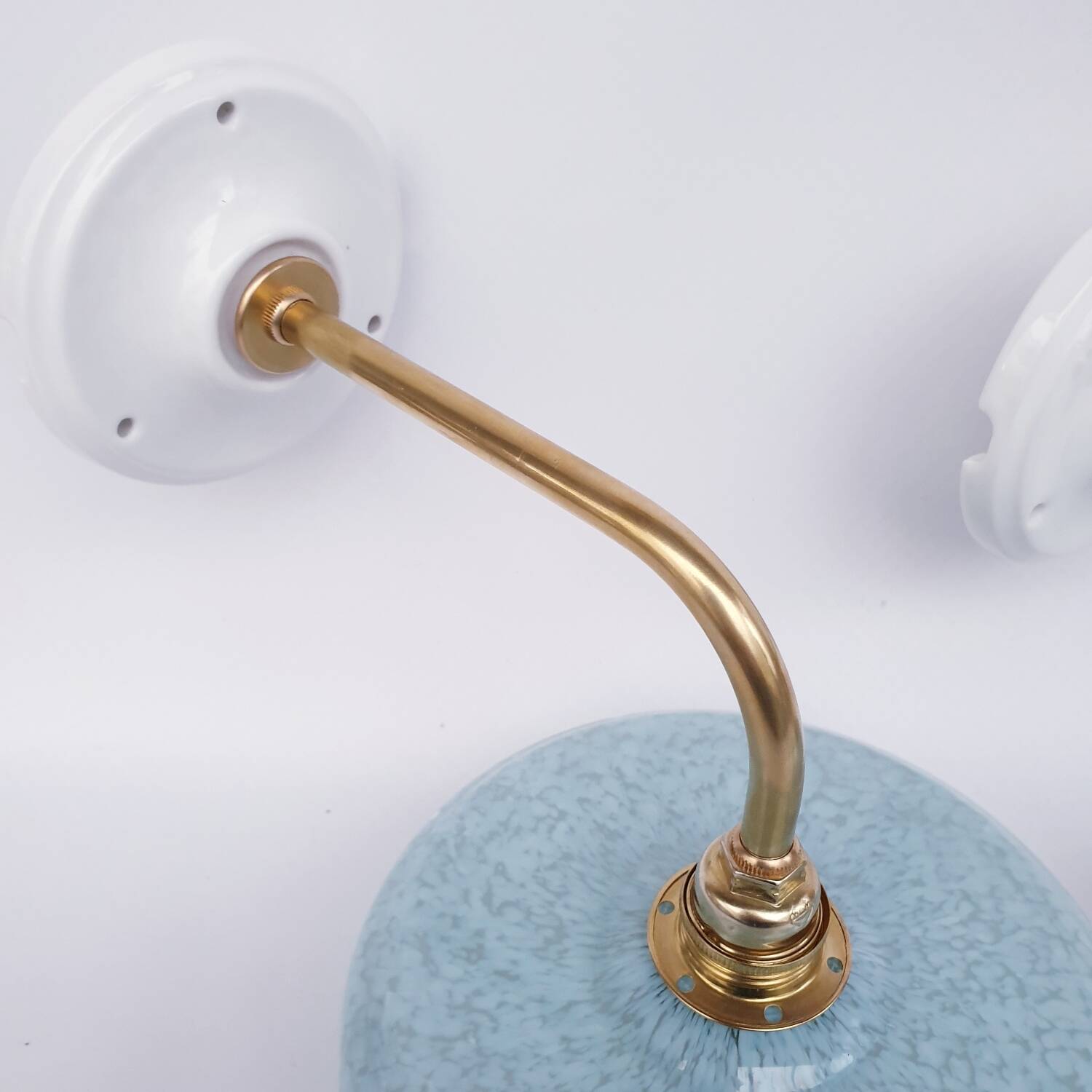 Clichy glass swan neck wall lights