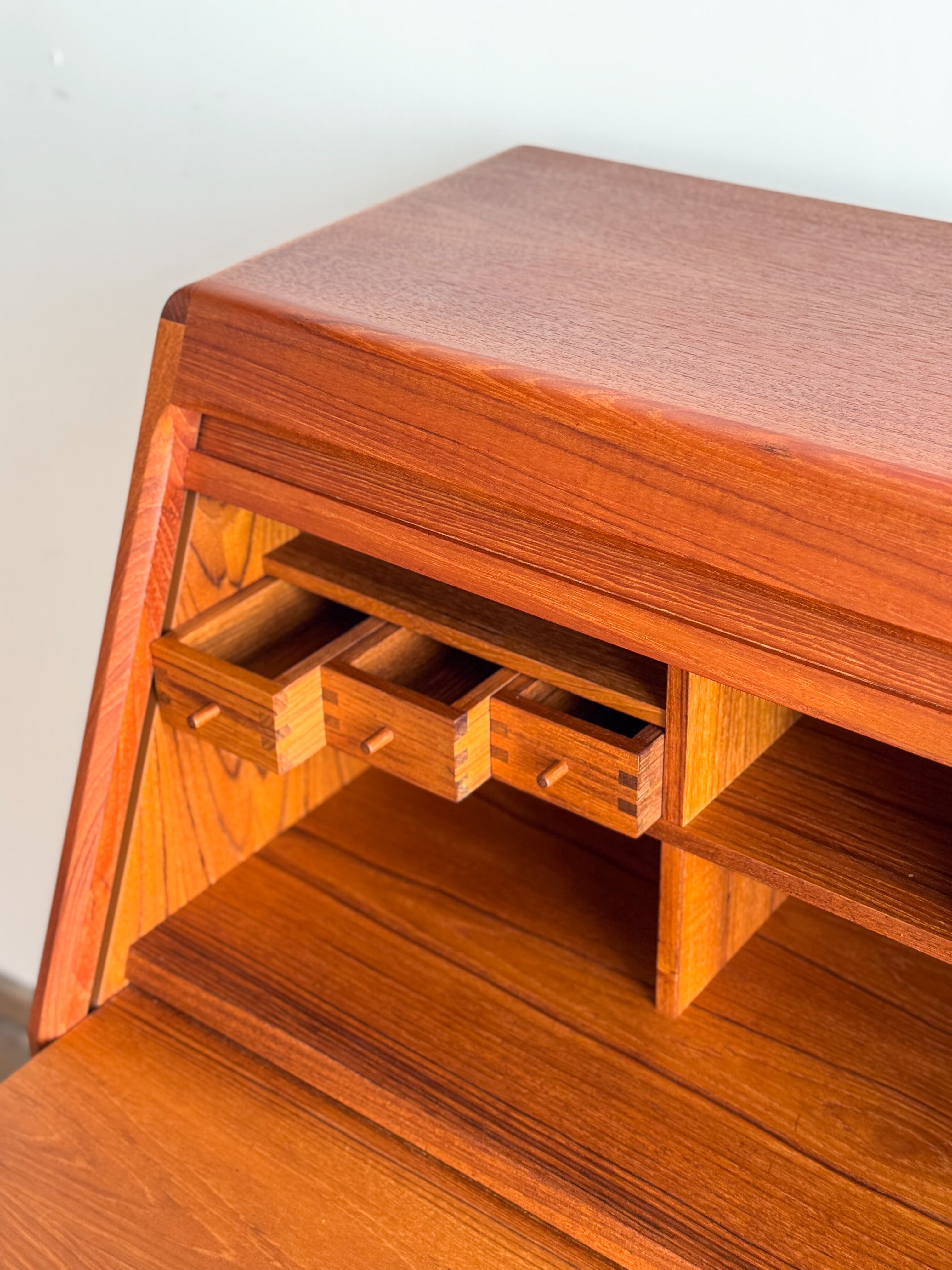 Teak Secretary Dyrlund Denmark Mid Century Desk