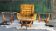 Set de 3 tables d'appoint sculpturales en noyer
